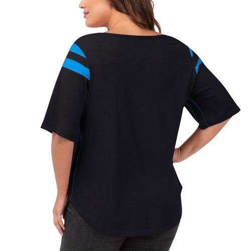 G-iii 4her By Carl Banks Black Carolina Panthers Plus Size Linebacker T-shirt In Black