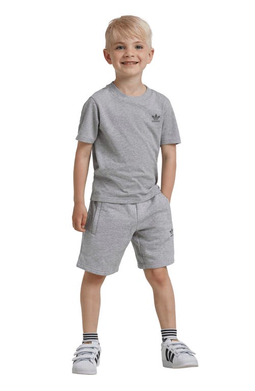 Shop Adidas Originals Adidas Kids' Essentials T-shirt & Sweat Shorts Set In Medium Grey Heather