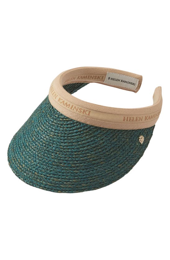 Helen Kaminski Bianca Raffia Visor In Palm Leaf/ Natr Logo