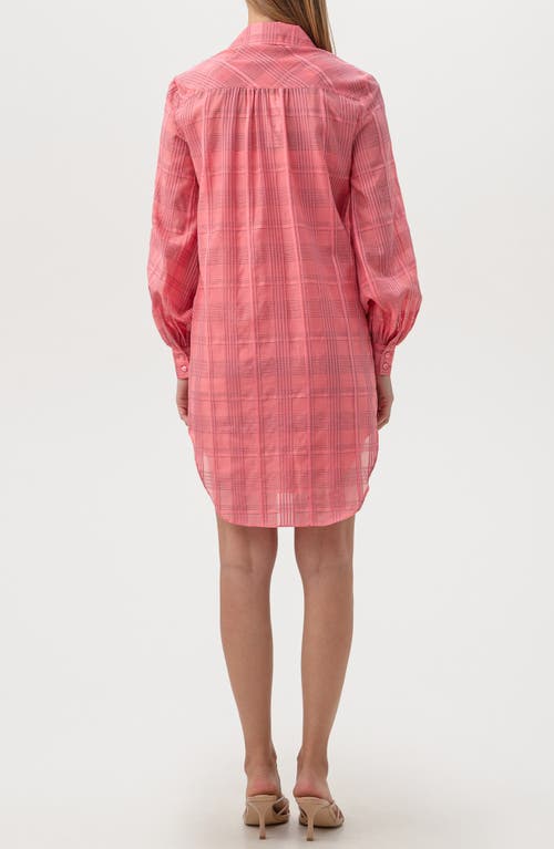 Shop Trina Turk Aisling Print Long Sleeve Shirtdress In Pink Dawn