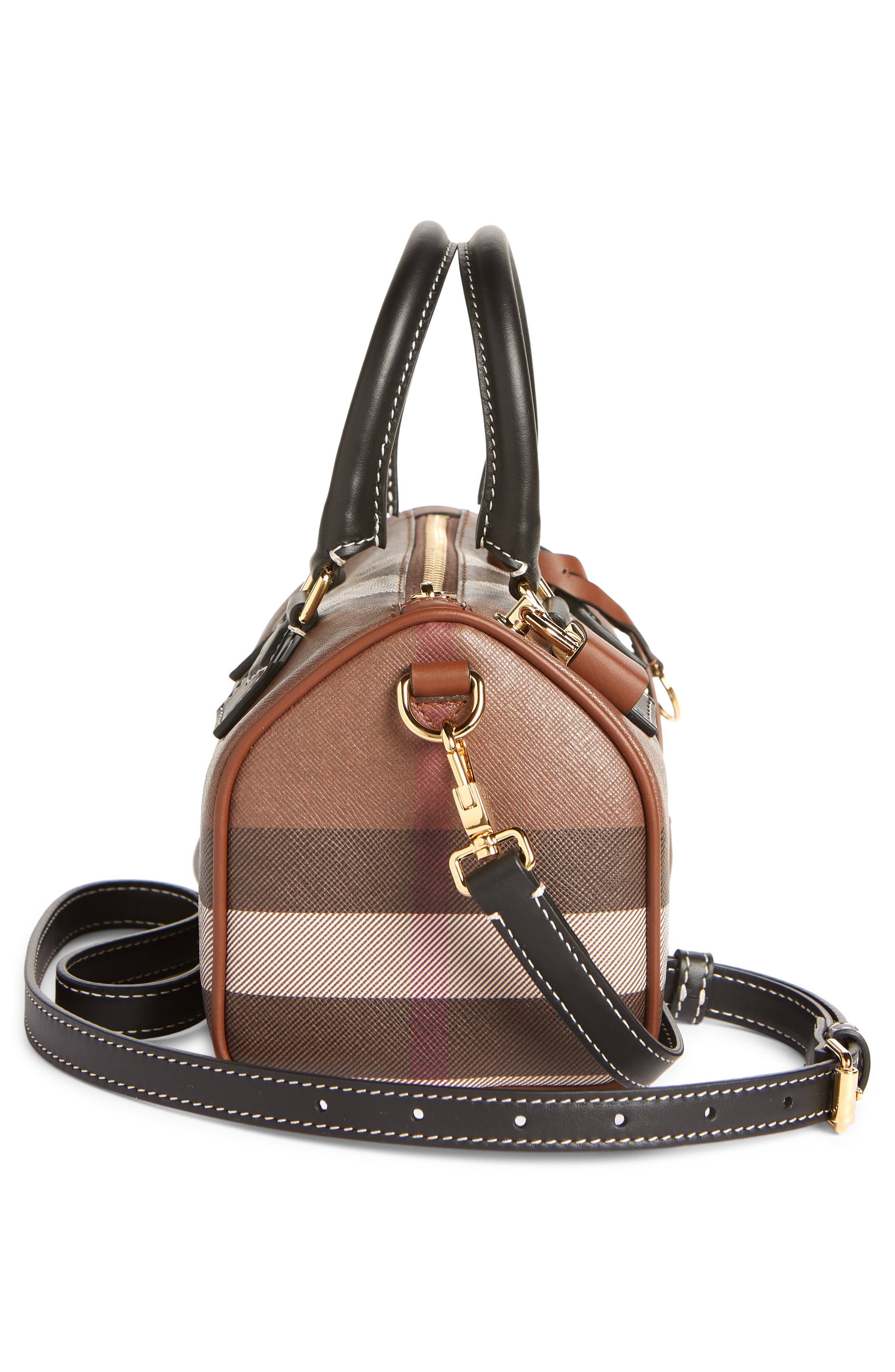 Burberry Beige Mini Check Bowling Bag