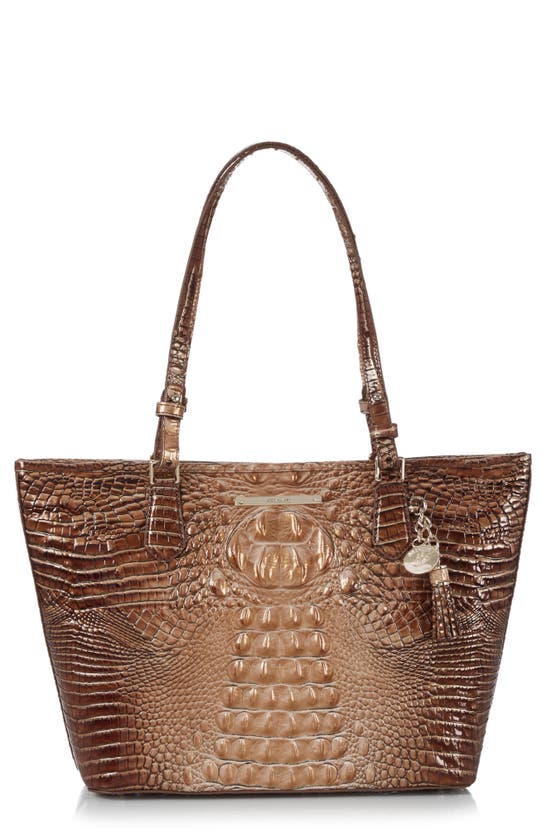 Brahmin 'medium Asher' Leather Tote In Saddle Melbourne