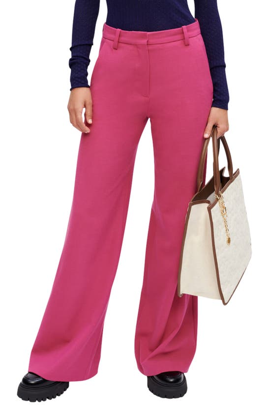 Maje Wide-leg Stretch Suit Trousers In Rosewood