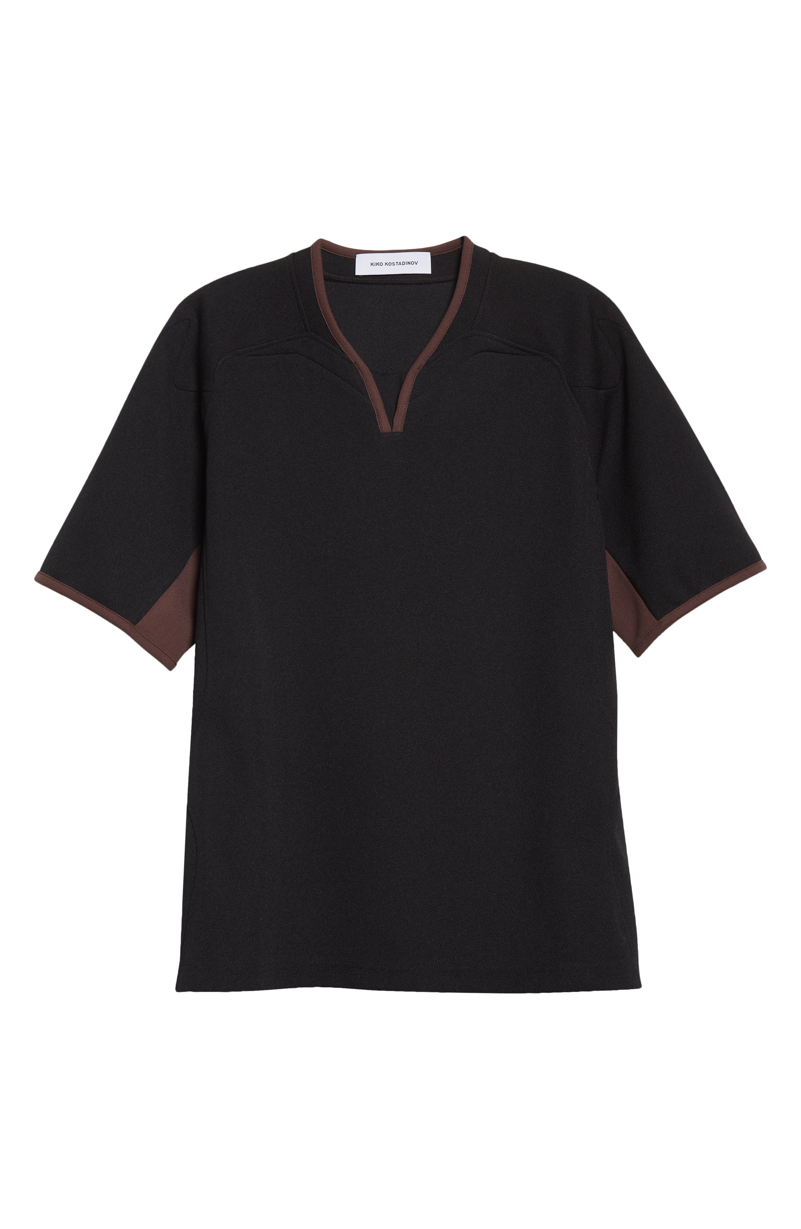 KIKO KOSTADINOV Men's Hebar V-Neck T-Shirt in Black /Java Brown