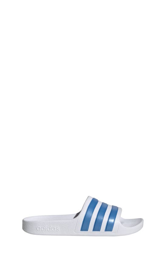 Adidas Kids' Adilette Aqua Slide In White/blue Fusion | ModeSens