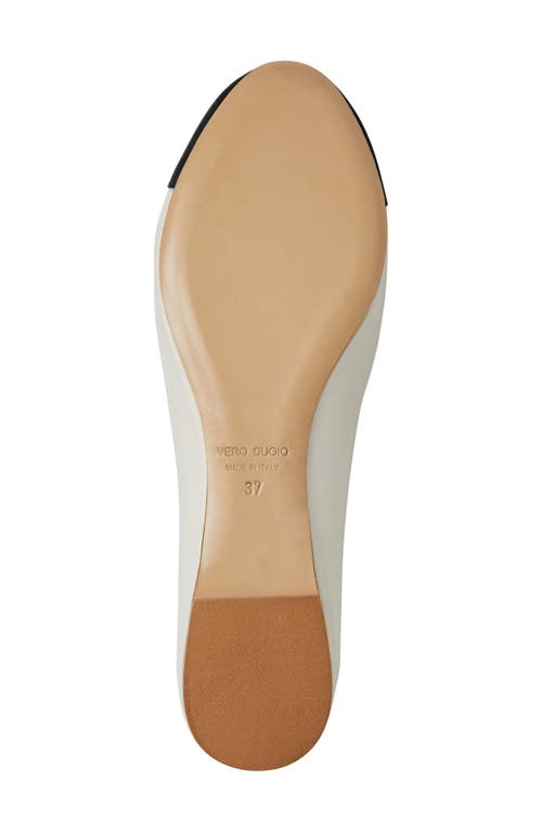 Shop Bruno Magli Donatella Cap Toe Ballet Flat In Black/cream