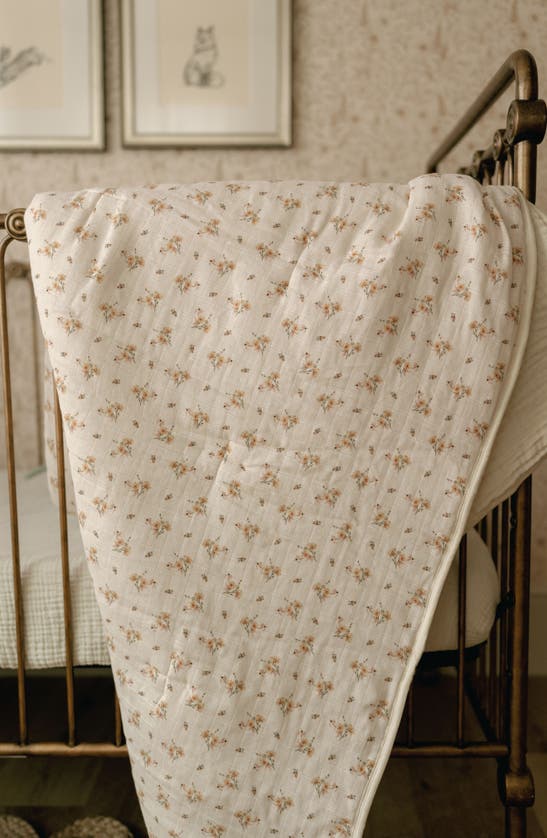 Shop Oilo Organic Cotton Muslin Quilt & Sham Set In Eggshell