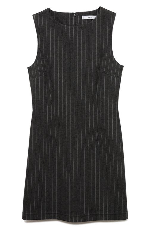 Shop Mango Stripe Sleeveless Minidress In Grey