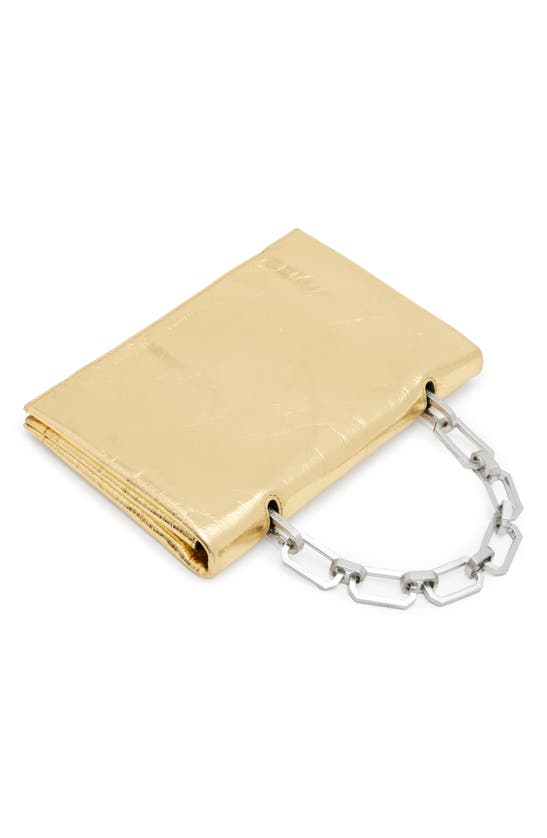 Allsaints Yua Leather Clutch In Gold
