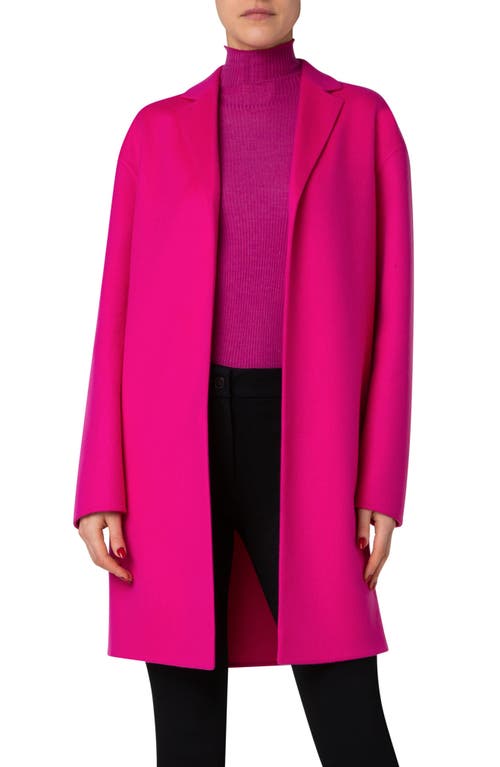 Shop Akris Mae Open Front Double Face Cashmere Coat In Magenta