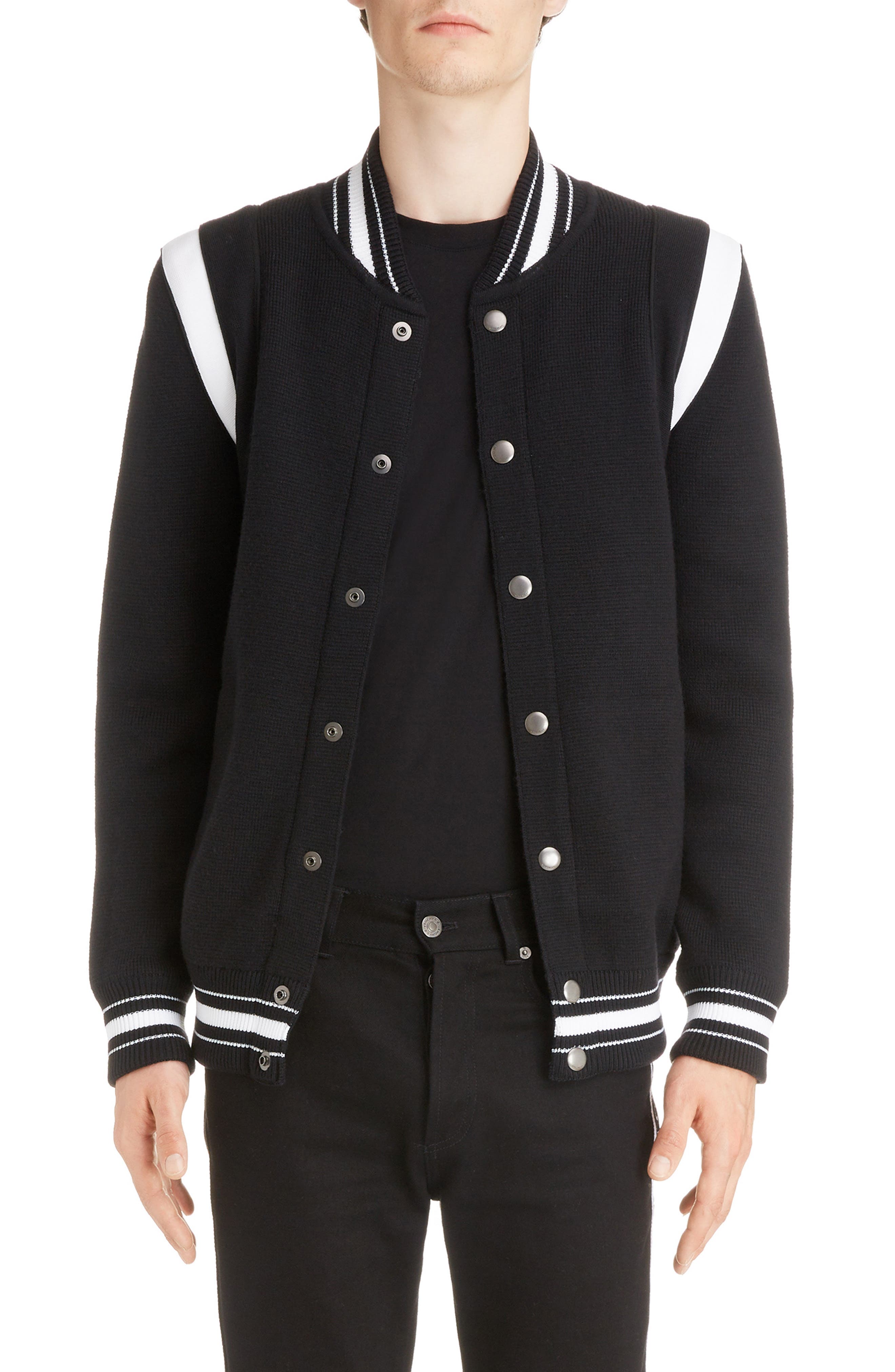 Givenchy Knit Teddy Wool Varsity Jacket 