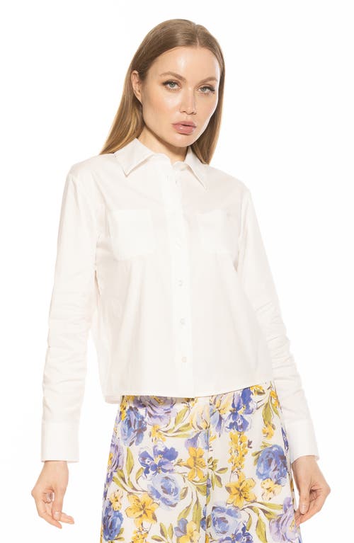 Shop Alexia Admor Roxanne Cotton Button-up Shirt In Ivory