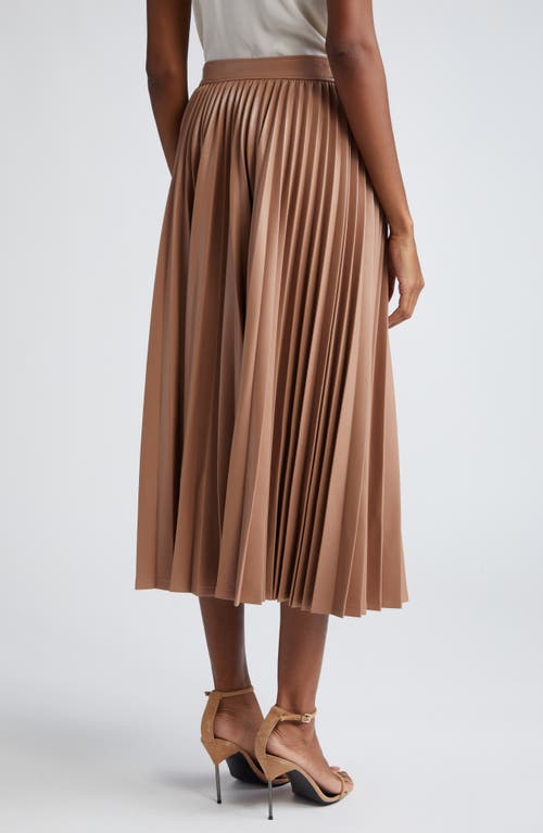 Shop Cinq À Sept Maree Pleat Faux Leather Skirt In Mocha