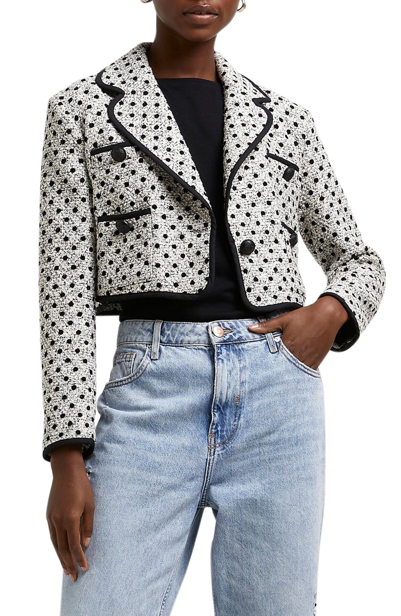 river island polka dot coat