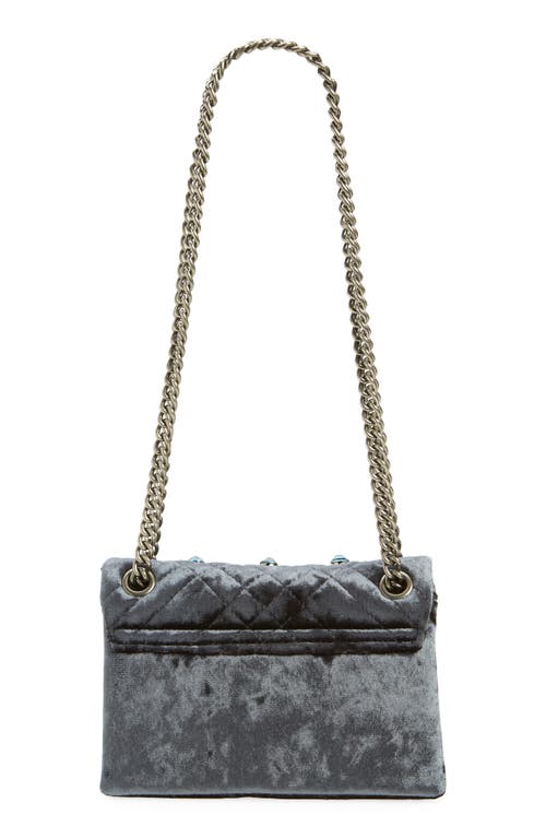 Kurt Geiger London Mini Brixton Velvet Shoulder Bag In Turquoise/aqua