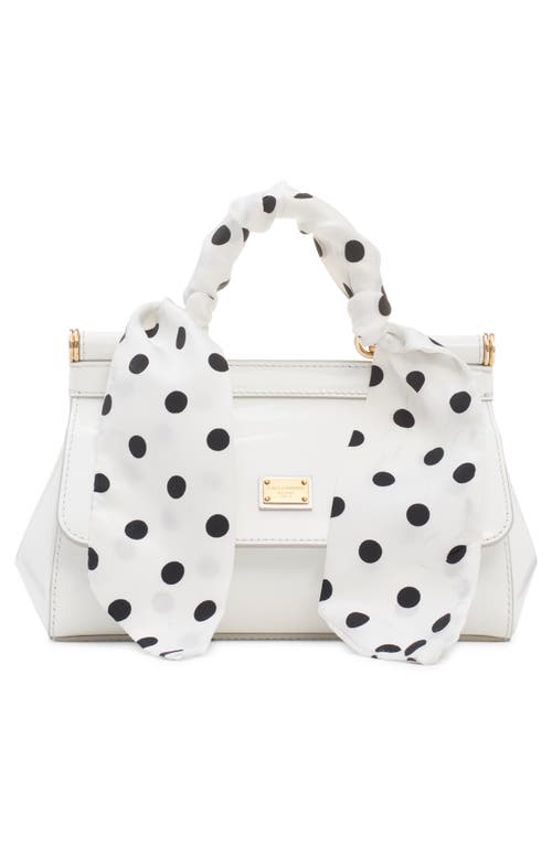 Dolce & Gabbana Dolce&gabbana Sicily East/west Leather Satchel With Scarf In Hnzpw Bianco
