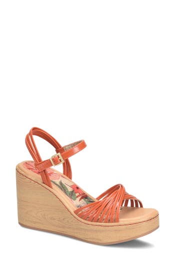 Shop B O C By Børn Catalina Platform Wedge Sandal In Orange