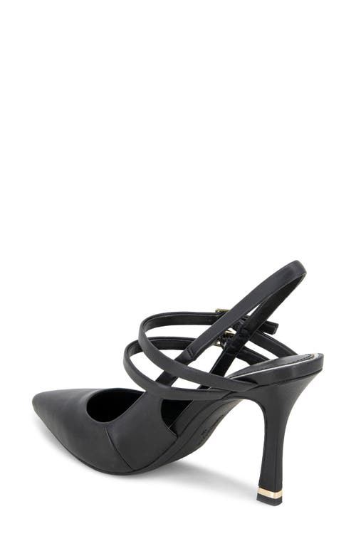 Shop Kenneth Cole Raquel Pointed Toe Slingback Pump In Black Leather