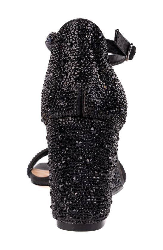 Shop Lady Couture Kloe Crystal Embellished Wedge Sandal In Black