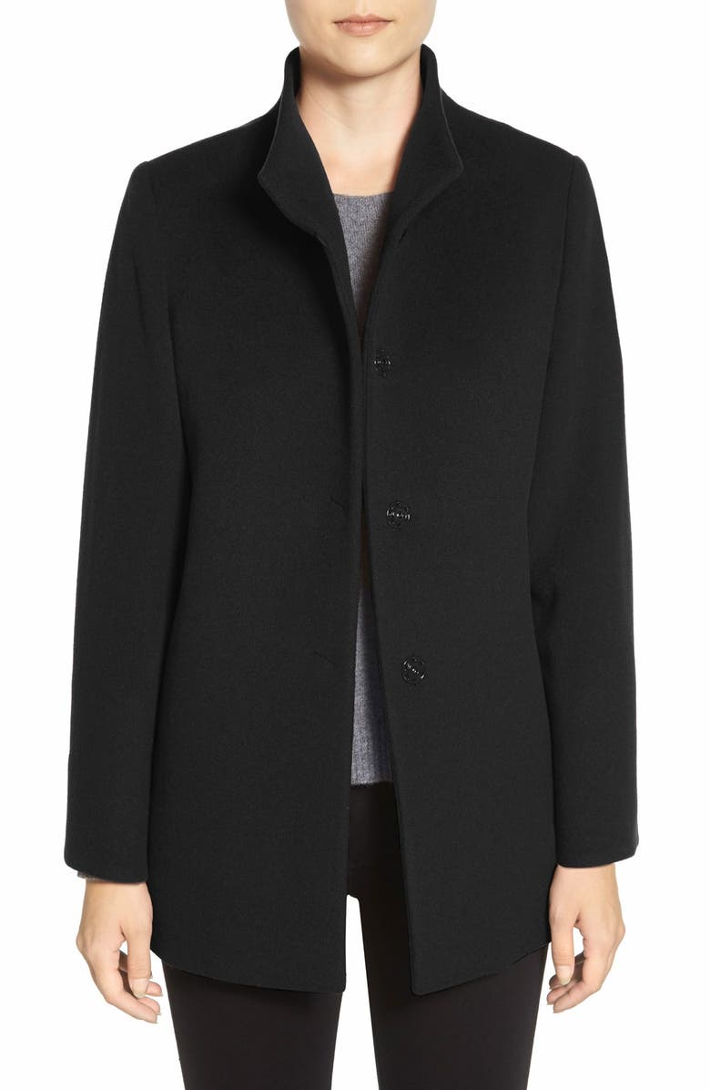 Cinzia Rocca DUE Stand Collar Wool Blend Coat (Petite) | Nordstrom