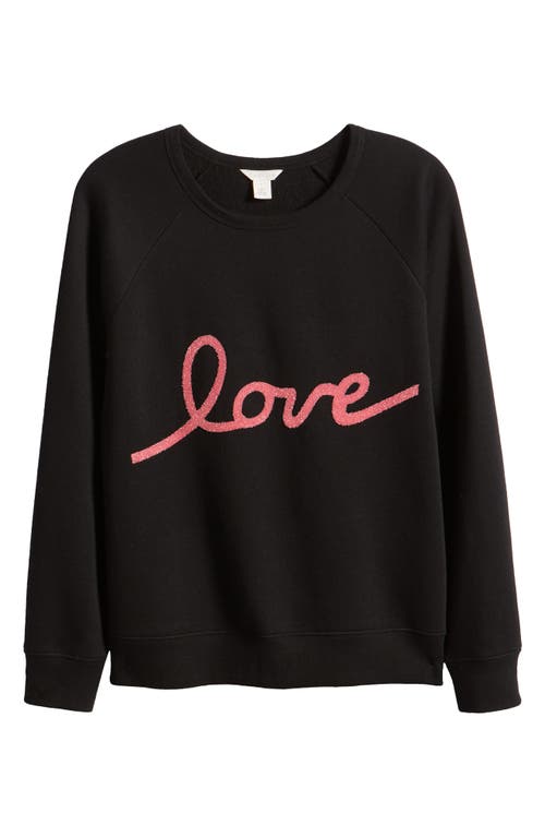 CASLON CASLON® LOVE METALLIC COTTON BLEND GRAPHIC SWEATSHIRT