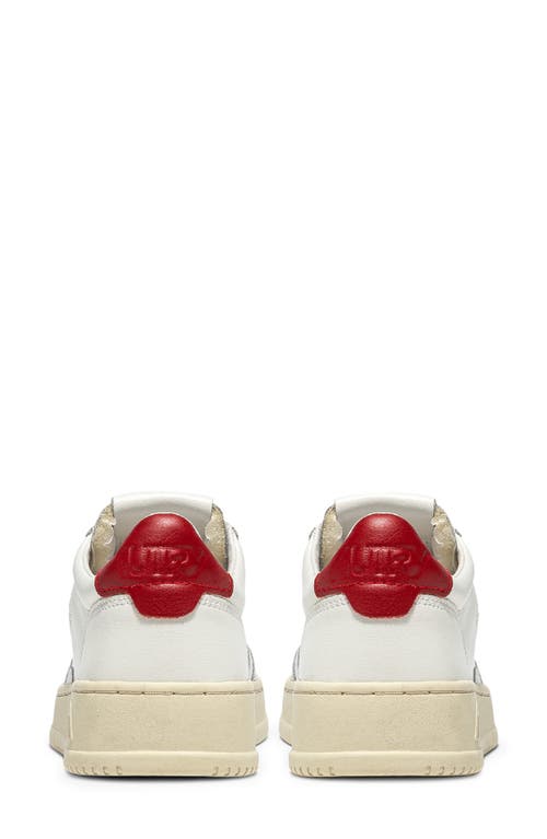 Autry Low-top Sneakers With Smooth Leather Upper And Perforated Detailing In White Leather/red
