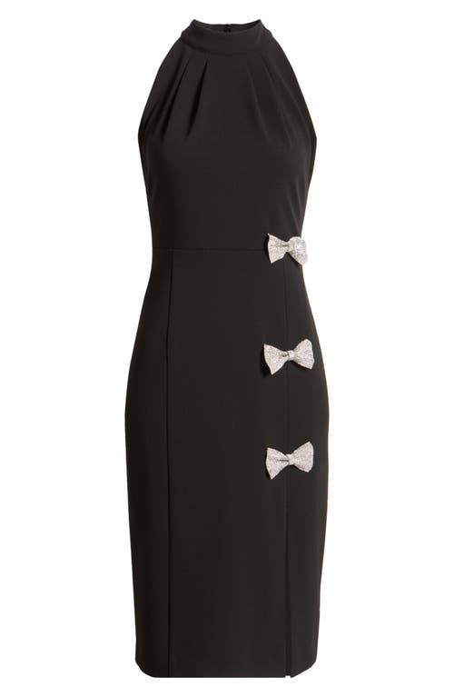 Shop Eliza J Rhinestone Bow Sleeveless Sheath Dress In Black