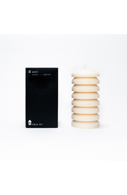 Shop Field Kit Woody Pillar Candle In White