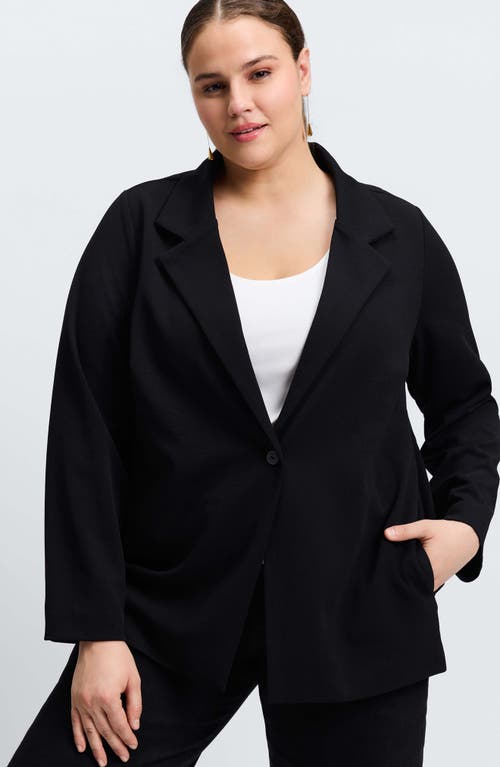 Shop Foxcroft Morgan Crepe Knit Blazer In Black