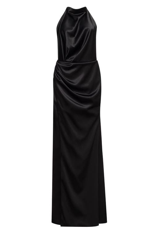 Shop Milla Black Mock Neck Sleeveless Low Slit Dress