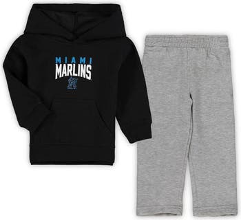 Outerstuff Toddler Black/Heathered Gray Miami Marlins Fan Flare Fleece  Hoodie and Pants Set