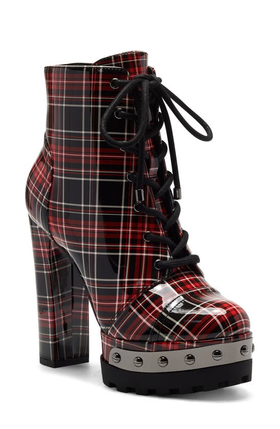 Jessica Simpson Irella Platform Combat Boot In Red Combo