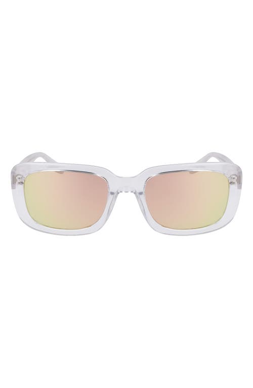 Fluidity 54mm Rectangular Sunglasses in Crystal Clear