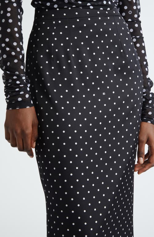 Shop Dolce & Gabbana Dolce&gabbana Polka Dot Stretch Silk Pencil Skirt In Hnzpw Pois Picc 0 5 F.nero