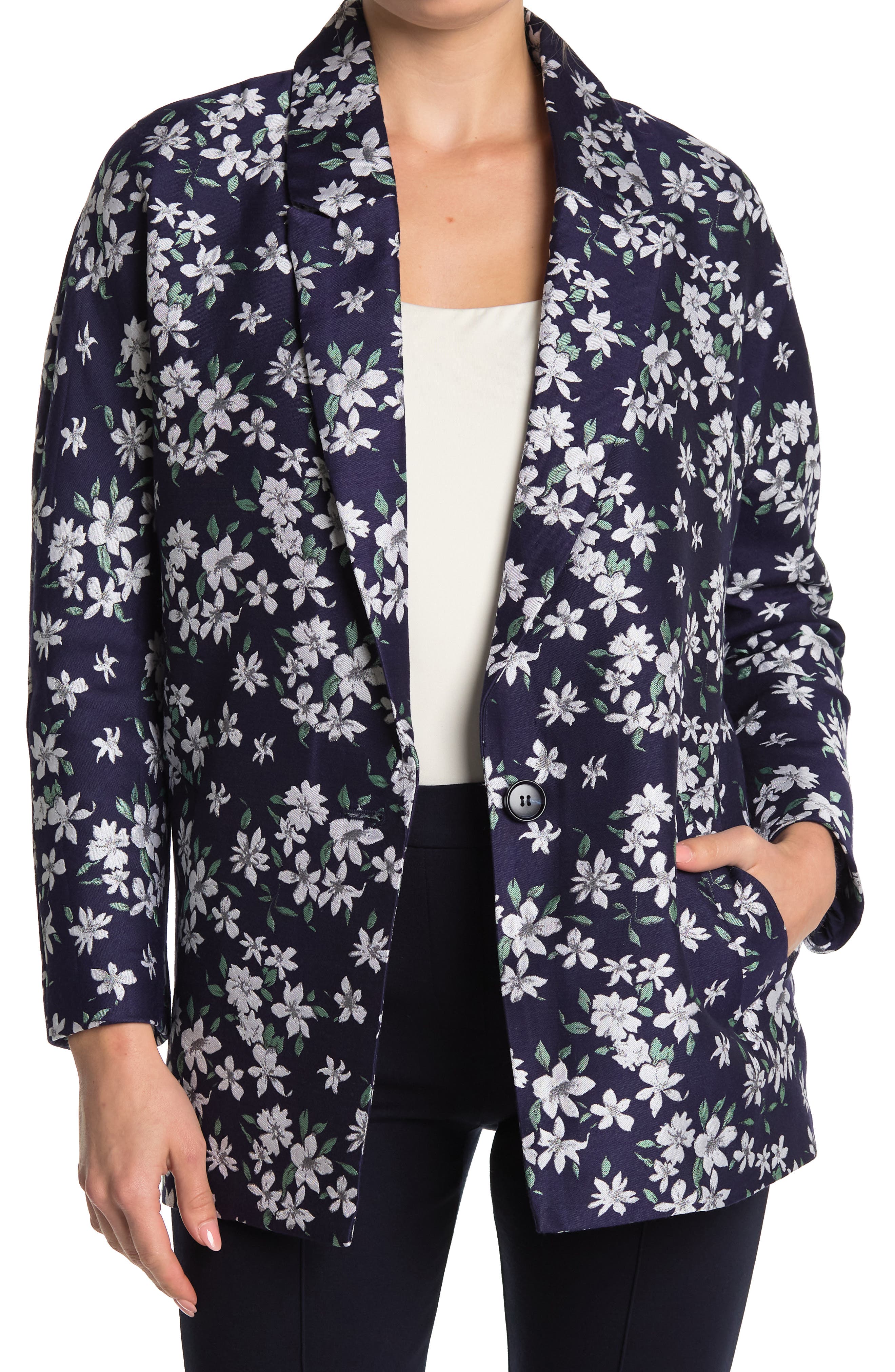 printed blazer womens