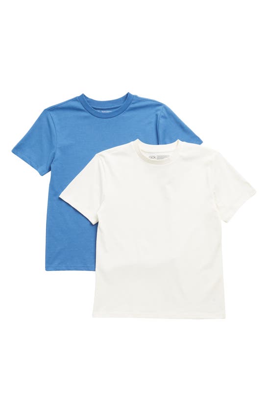 Nordstrom Rack Kids' Crewneck T-shirt In Ivory Egret-blue Pack