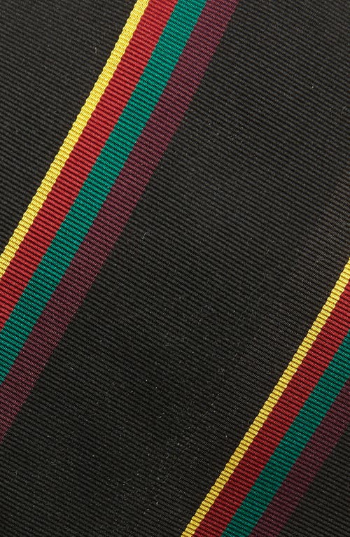 Drake's Regimental Stripe Silk Tie In Navy/red/purple