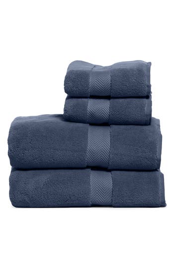 Shop Nordstrom 4-piece Hydrocotton Bath Towel & Hand Towel Set In Blue Vintage