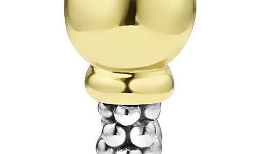 Lagos Signature Caviar Bead Station Hoop Earrings In Two-tone