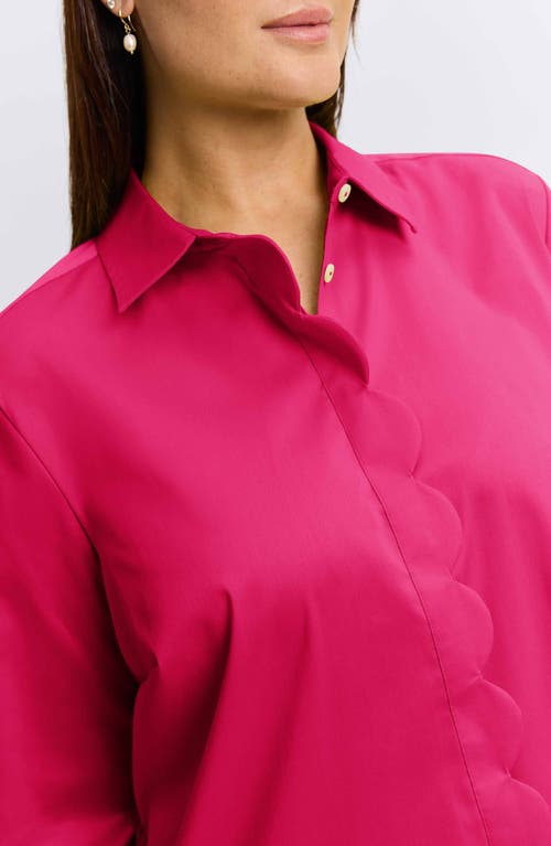 Shop Foxcroft Layla Sateen Button-up Shirt In Pink