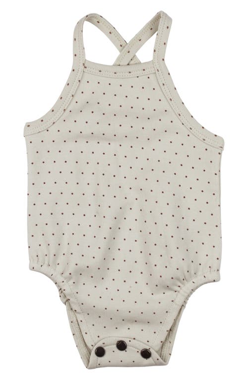 L'Ovedbaby Crisscross Organic Cotton Bodysuit Stone Dot at Nordstrom,