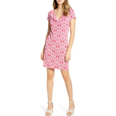 Tommy Bahama Bimini Ikat Cowl Neck Dress, Pink
