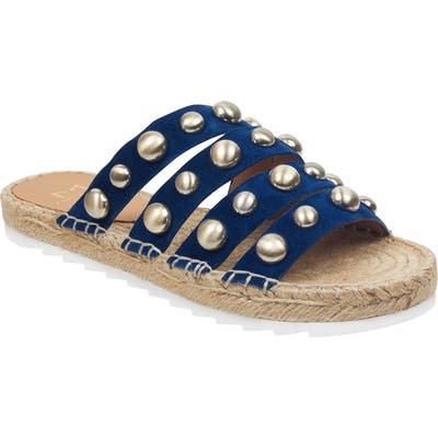 Marc Fisher Ltd Brandie Strappy Studded Slide Sandal, Blue