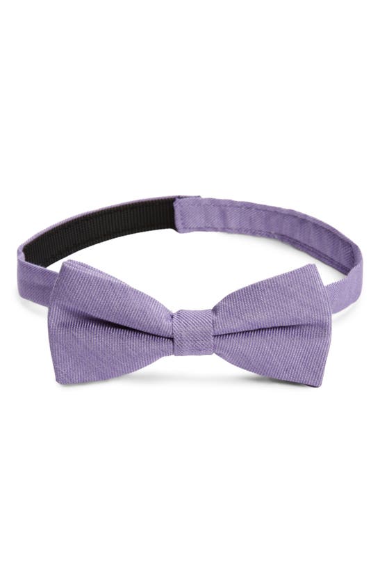 Nordstrom Kids' Werner Solid Silk Blend Bow Tie In Purple
