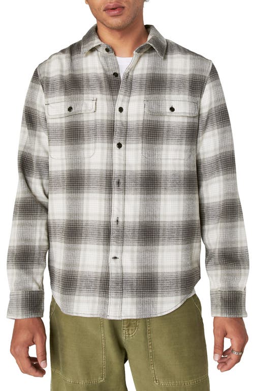 Lucky Brand Plaid Flannel Workwear Button-up Shirt In Grey