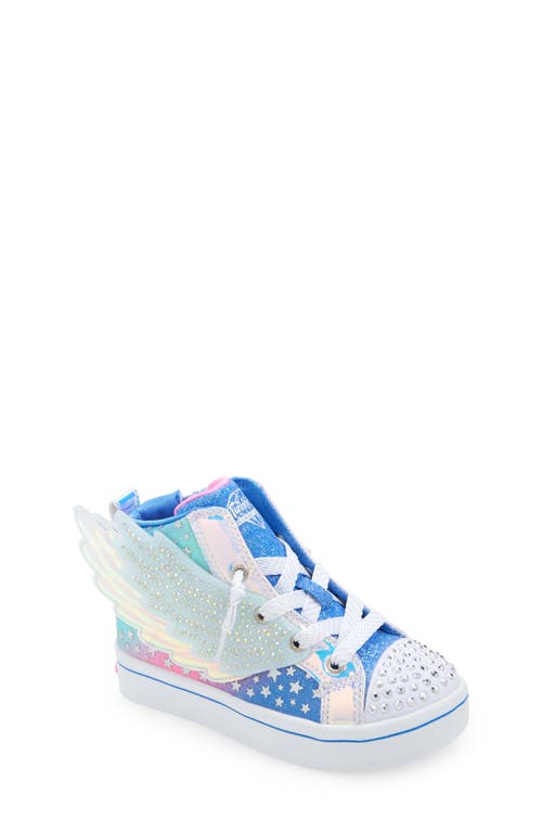 Shop Skechers Kids' Twi-lites 2.0 Light Up High Top Sneaker In Blue/multi