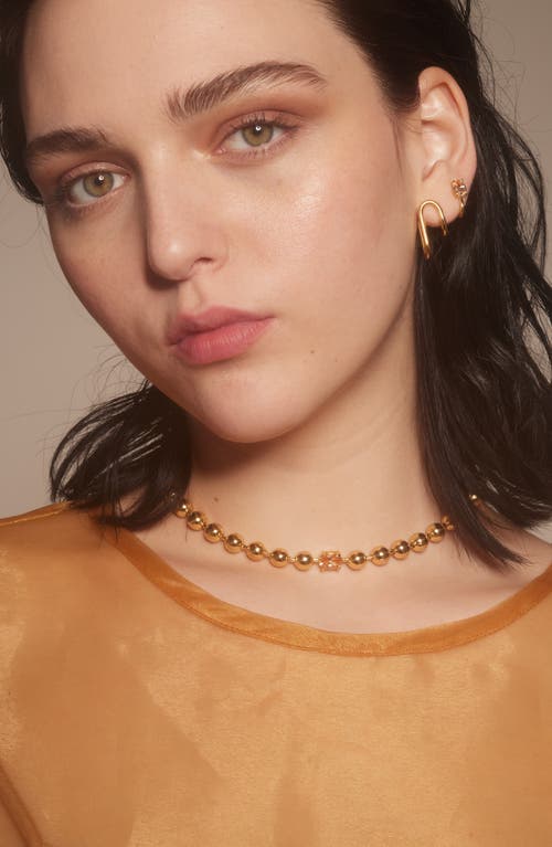 Lady Grey Selene Ball Chain Necklace In Gold/peach