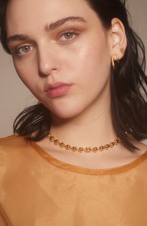 Shop Lady Grey Selene Ball Chain Necklace In Gold/peach