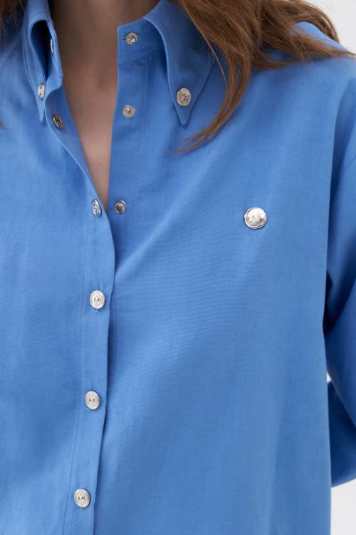 Shop Nocturne Oversized Button-up Shirt In Blue