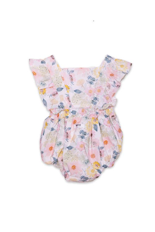 Worthy Threads Ruffle Sleeve Bubble Romper In Blooming